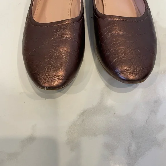 Anthropologie | Avec Les Filles | Bronze Crinkled Metallic Ballet Shoe - Picture 10 of 16